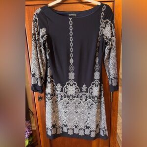 Black and White Patterned Dress